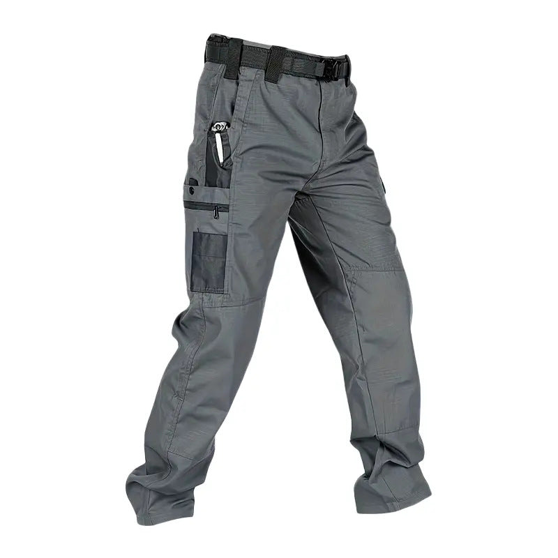 Men's Quick-Dry Tactical Cargo Pants Multi-Pocket Summer Casual Trousers 100% Polyester