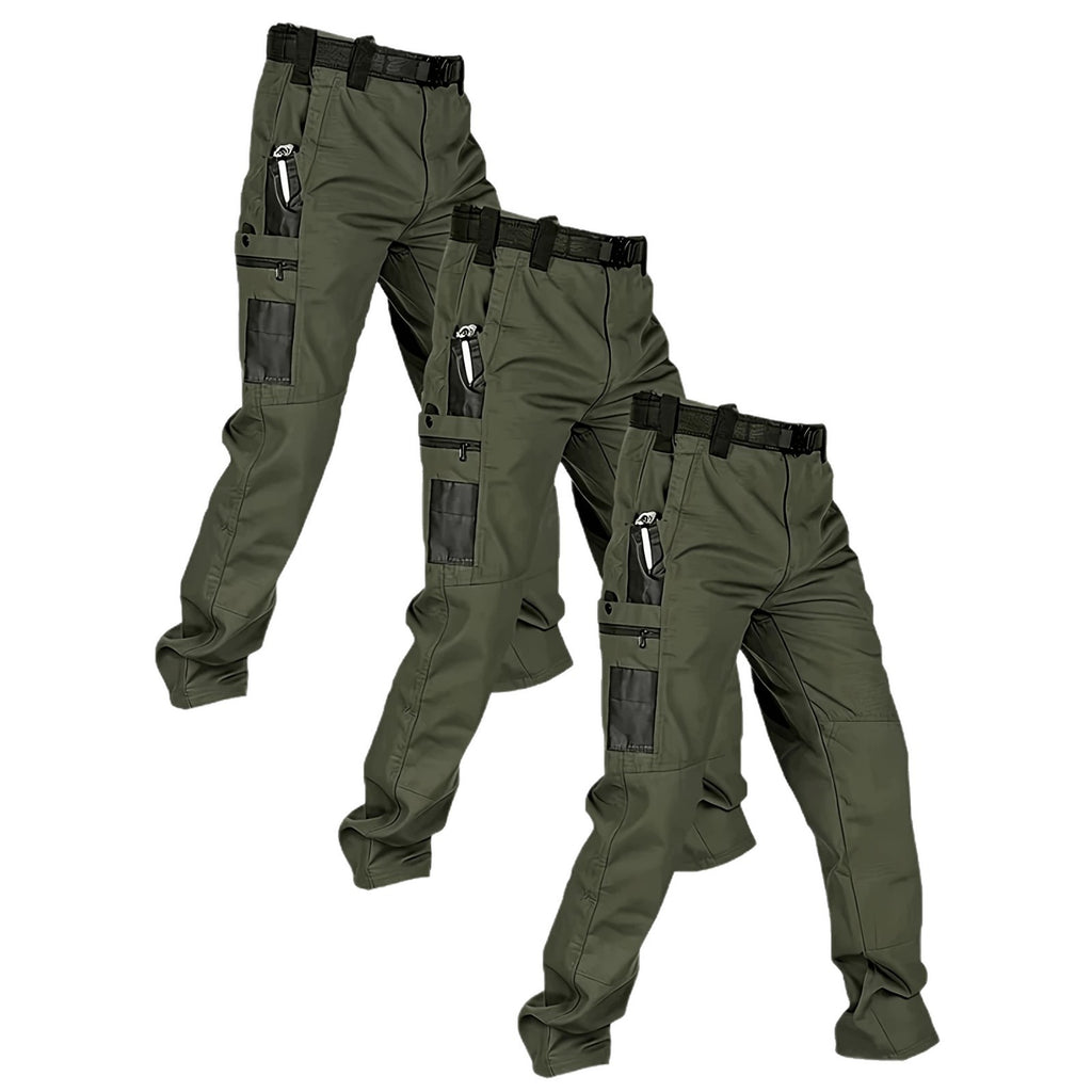 Men's Quick-Dry Tactical Cargo Pants Multi-Pocket Summer Casual Trousers 100% Polyester