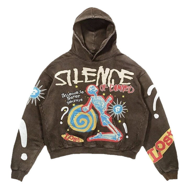Harajuku Fashion Retro Skull Printed Hoodies