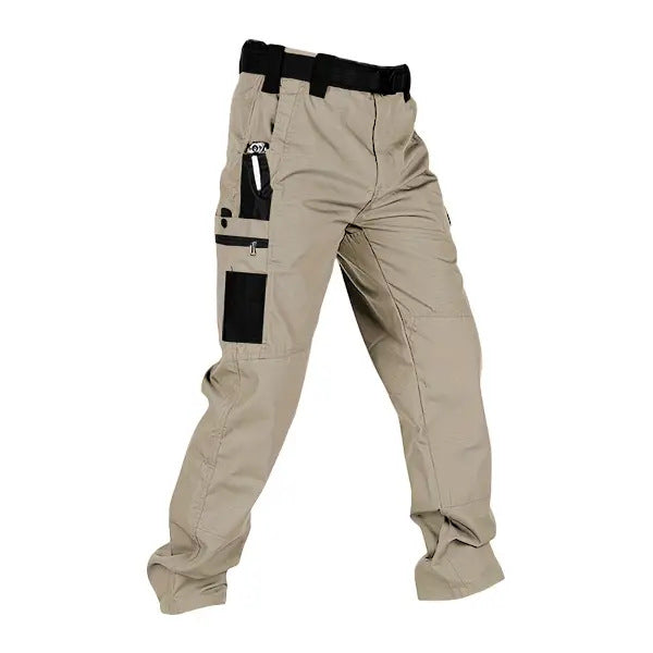 Men's Quick-Dry Tactical Cargo Pants Multi-Pocket Summer Casual Trousers 100% Polyester