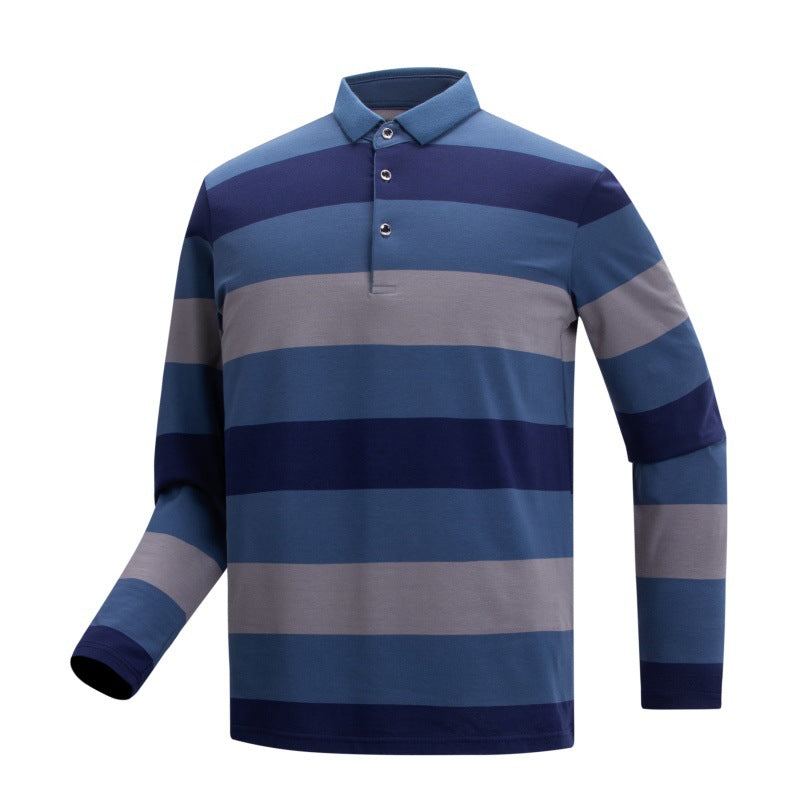 Striped long sleeve T-shirt cotton polo shirt T-shirt men's clothing